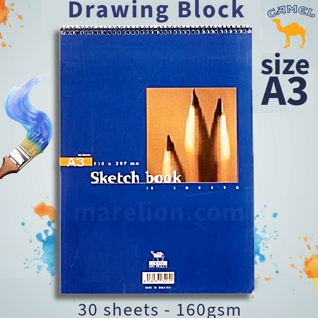 Camel A3 Spiral Drawing Block 30 Sheets 160gsm - Τετράδιο Ζωγραφικής Α3 Σπιράλ 30x42cm