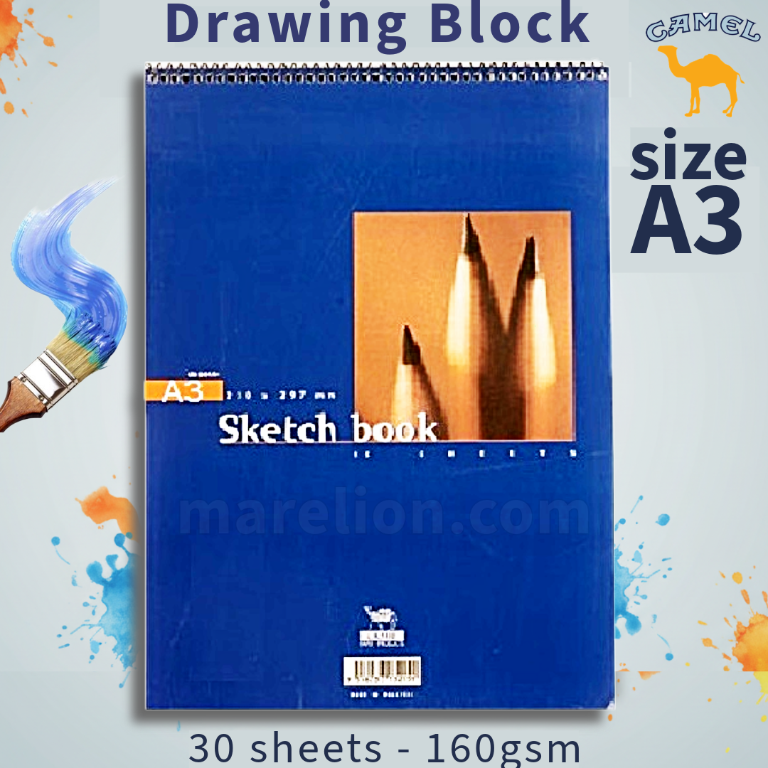 Camel A3 Spiral Drawing Block 30 Sheets 160gsm - Τετράδιο Ζωγραφικής Α3 Σπιράλ 30x42cm