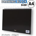 Bull Spiral Drawing Block 20 Sheets 250gsm Hard Cover - Τετράδιο Ζωγραφικής Σπιράλ 30.5x23cm