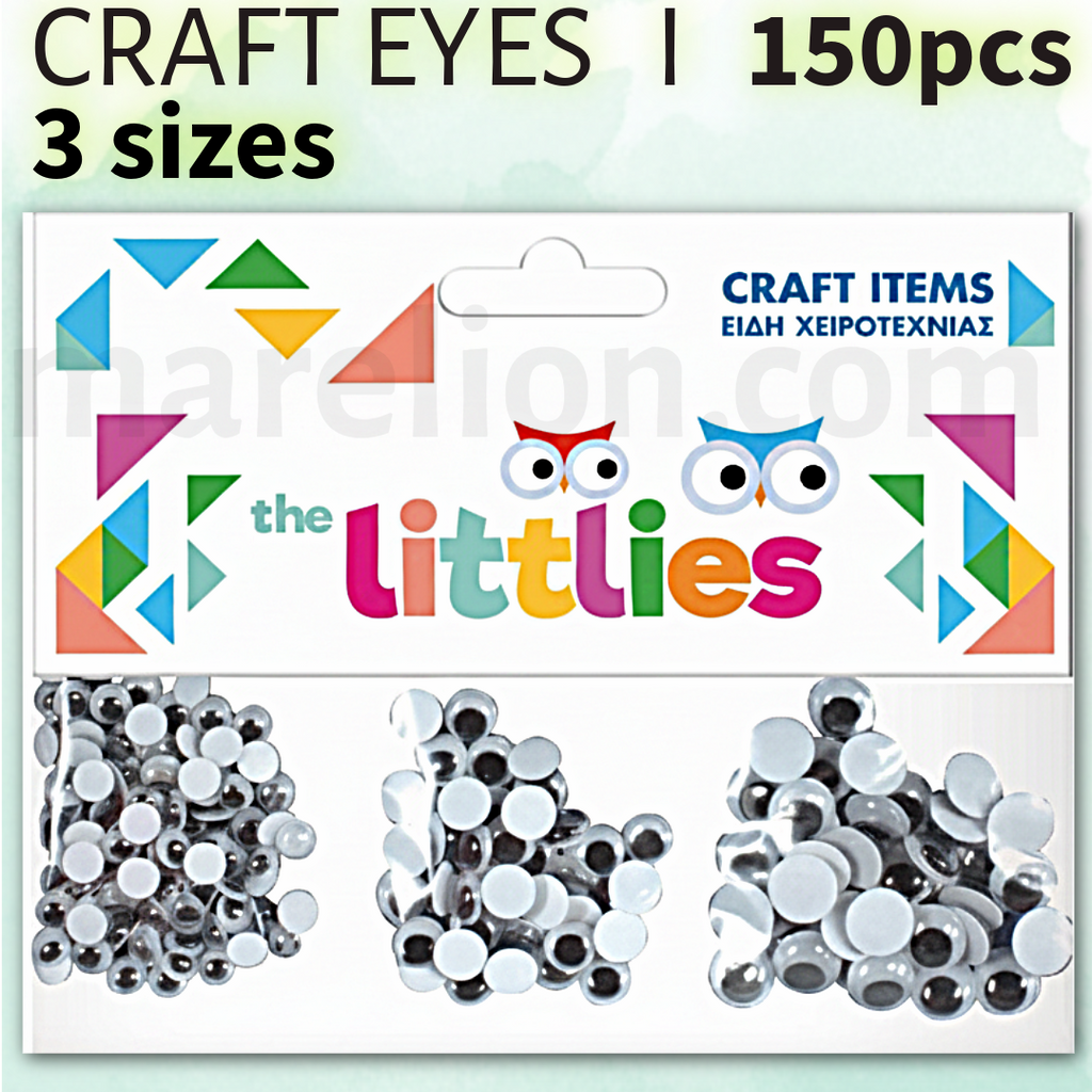 Googly Eyes Mixed Sizes 150pcs 6mm 8mm 10mm - Ματάκια Χειροτεχνίας Κινούμενα DIY