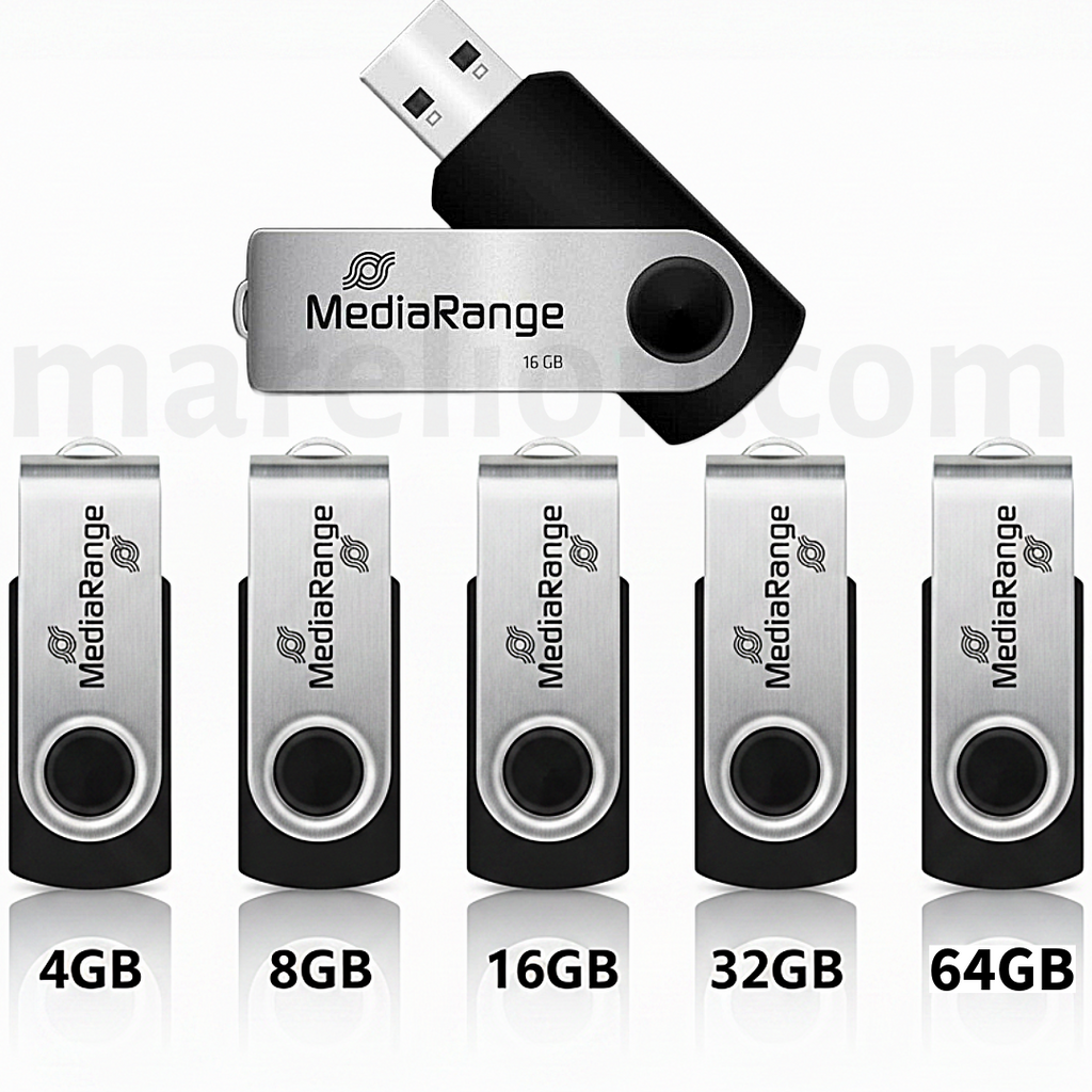 MediaRange USB Flash Drive, 2.0 speed, 4GB / 8GB / 16GB / 32GB / 64GB - Στικάκι Μνήμης