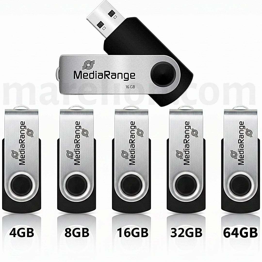 MediaRange USB Flash Drive, 2.0 speed, 4GB / 8GB / 16GB / 32GB / 64GB - Στικάκι Μνήμης