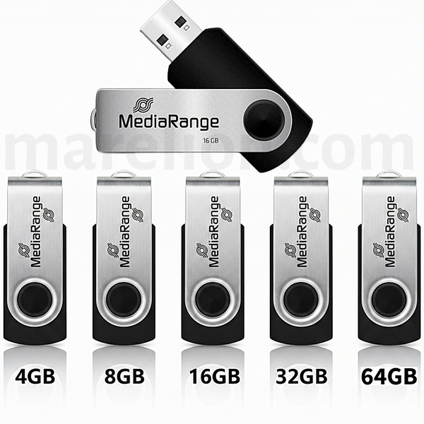 MediaRange USB Flash Drive, 2.0 speed, 4GB / 8GB / 16GB / 32GB / 64GB - Στικάκι Μνήμης