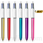 BIC 4 Colours Shine Ballpoint Pens 1.0mm Tip Assorted Metallic Barrels - Στυλό 4 Χρωμάτων Μεταλλικό