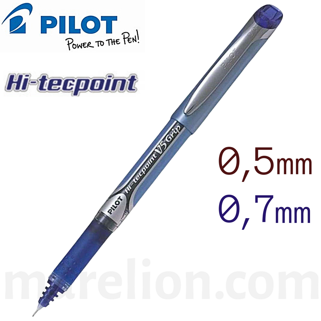 Pilot V5 | Pilot V7 , Hi-Tecpoint Grip Rollerball Pen Blue, 0.5mm | 0.7mm - Στυλό Rollerball Υγρής Μελάνης Μπλε