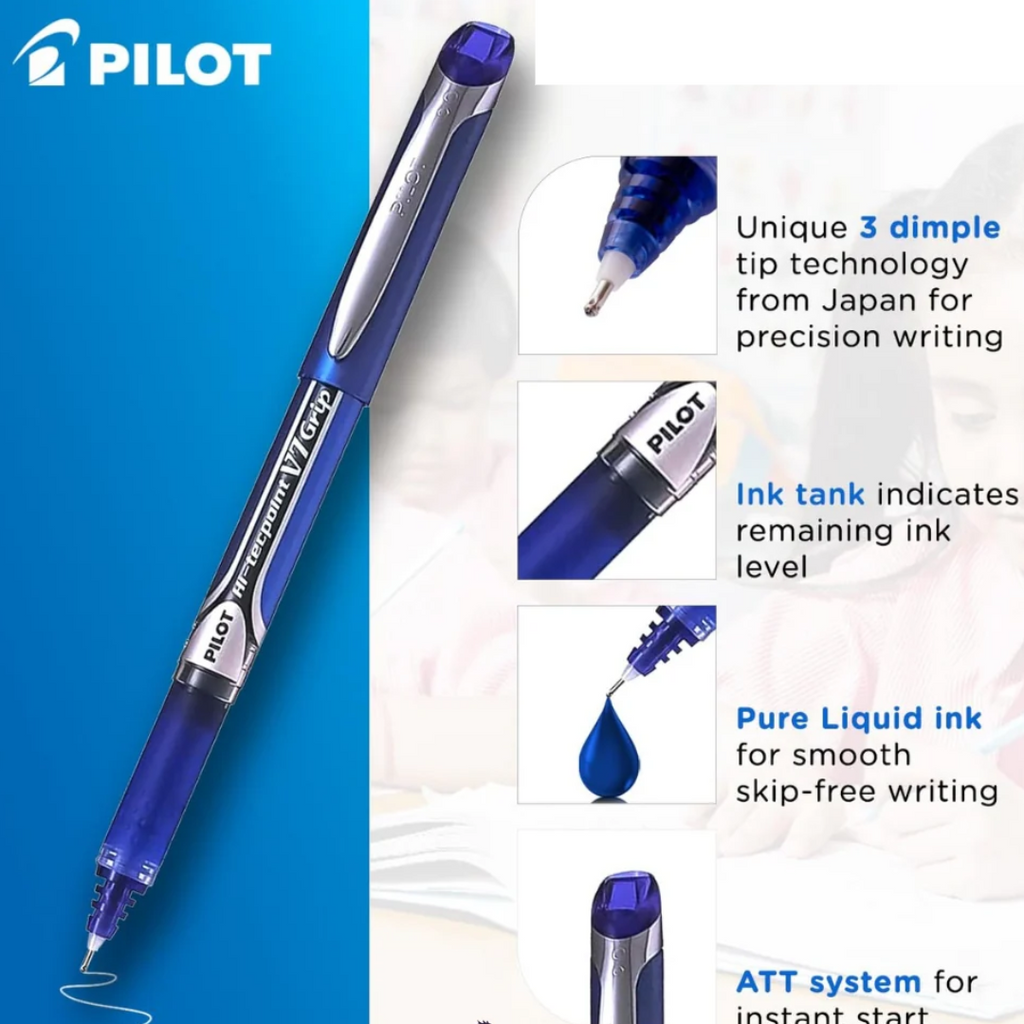 Pilot Hi-Tecpoint V7 RT Rollerball Pen 0.5mm Black | Blue Color - Στυλό Rollerball 2 Χρώματα