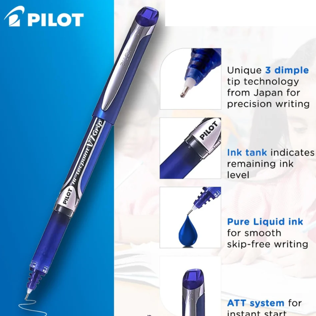 Pilot Hi-Tecpoint V7 RT Rollerball Pen 0.5mm Black | Blue Color - Στυλό Rollerball 2 Χρώματα
