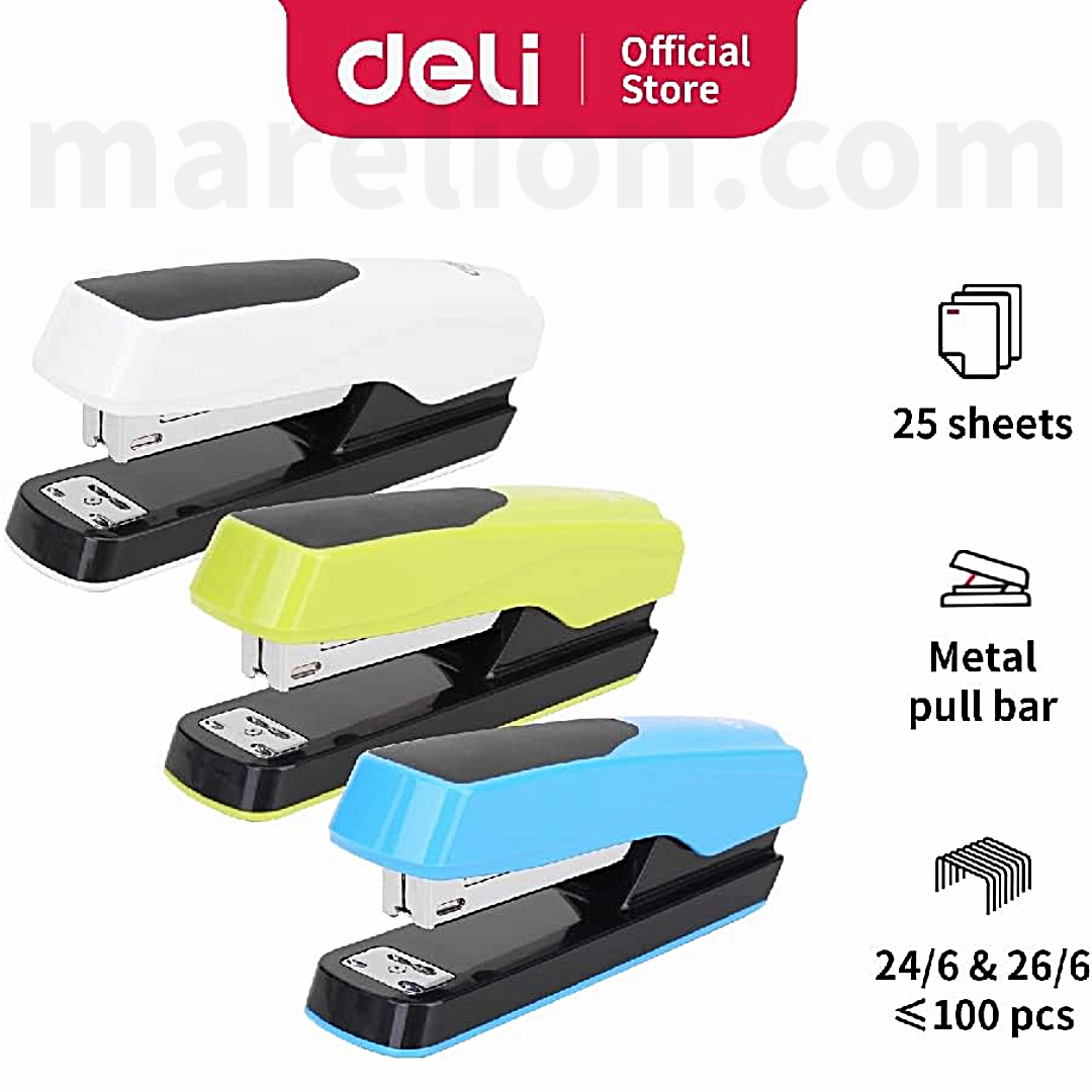 Deli Stapler 25 Sheets 24/6 26/6 Assorted Colors - Συρραπτικό 3 Χρώματα 25 Φύλλα