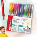 Kores K-Liner Fineliner Pens 0.4mm Set of 12 Mixed Colours - Πενάκια Fineliner Ζωγραφική 12 Χρώματα