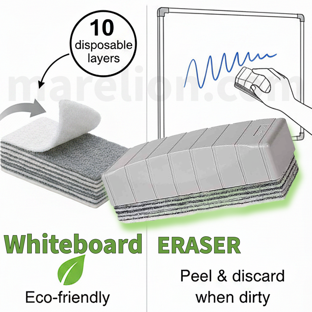 Cox WhiteBoard Eraser with 10 Refills, BIG (13cm Long) - Σπόγγος Ασπροπίνακα με 10 Ανταλλακτικά Στρώματα