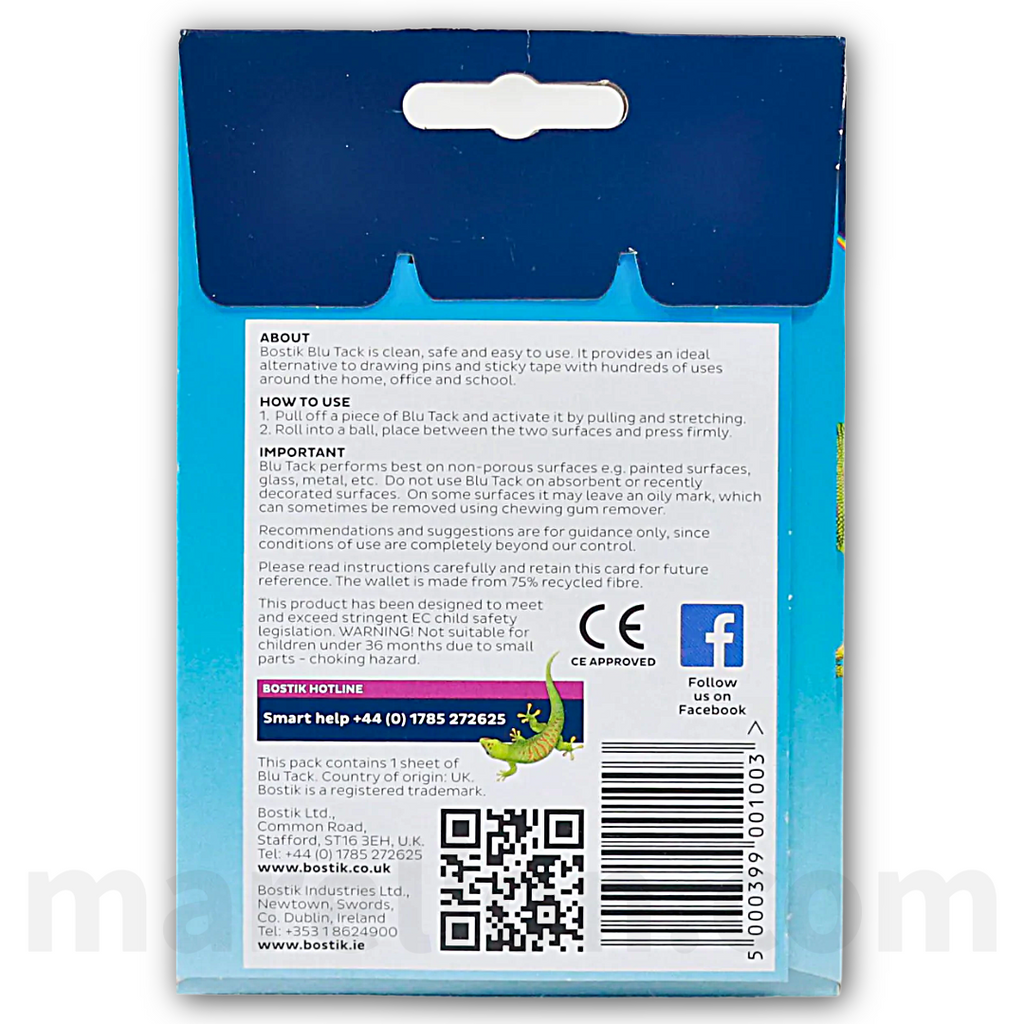 Blu-Tack Original Reusable Adhesive 60g - Κόλλα Πλαστελίνη Επανατοποθετούμενη - ΧΟΝΔΡΙΚΗ ΠΩΛΗΣΗ