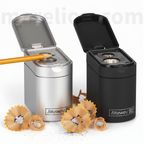 Brunnen Double Hole Metal Pencil Sharpener Silver | Black - Ξύστρα Διπλή Μεταλλική