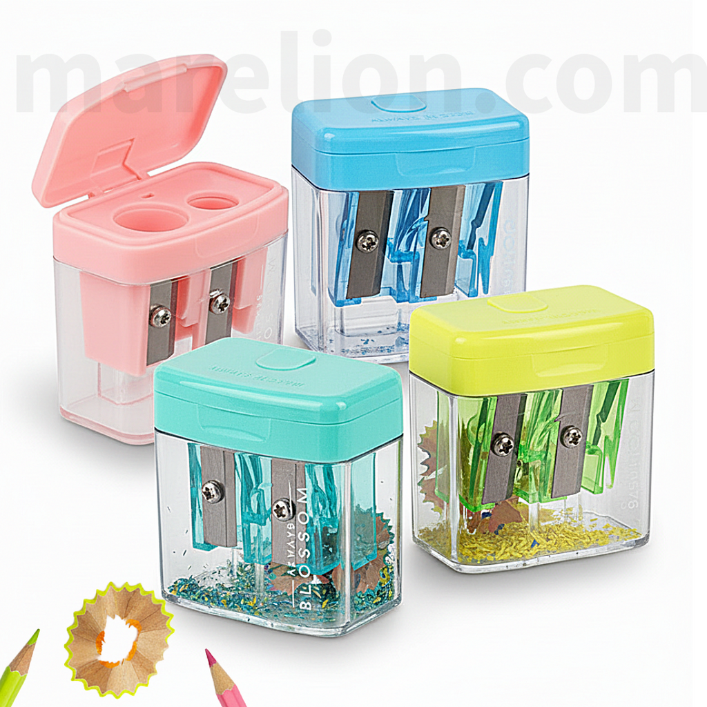 Deli Double Hole Barrel Pencil Sharpener 4 Colours - Ξύστρα Βαρελάκι Διπλή Πλαστική