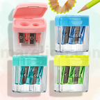 Deli Double Hole Barrel Pencil Sharpener 4 Colours - Ξύστρα Βαρελάκι Διπλή Πλαστική