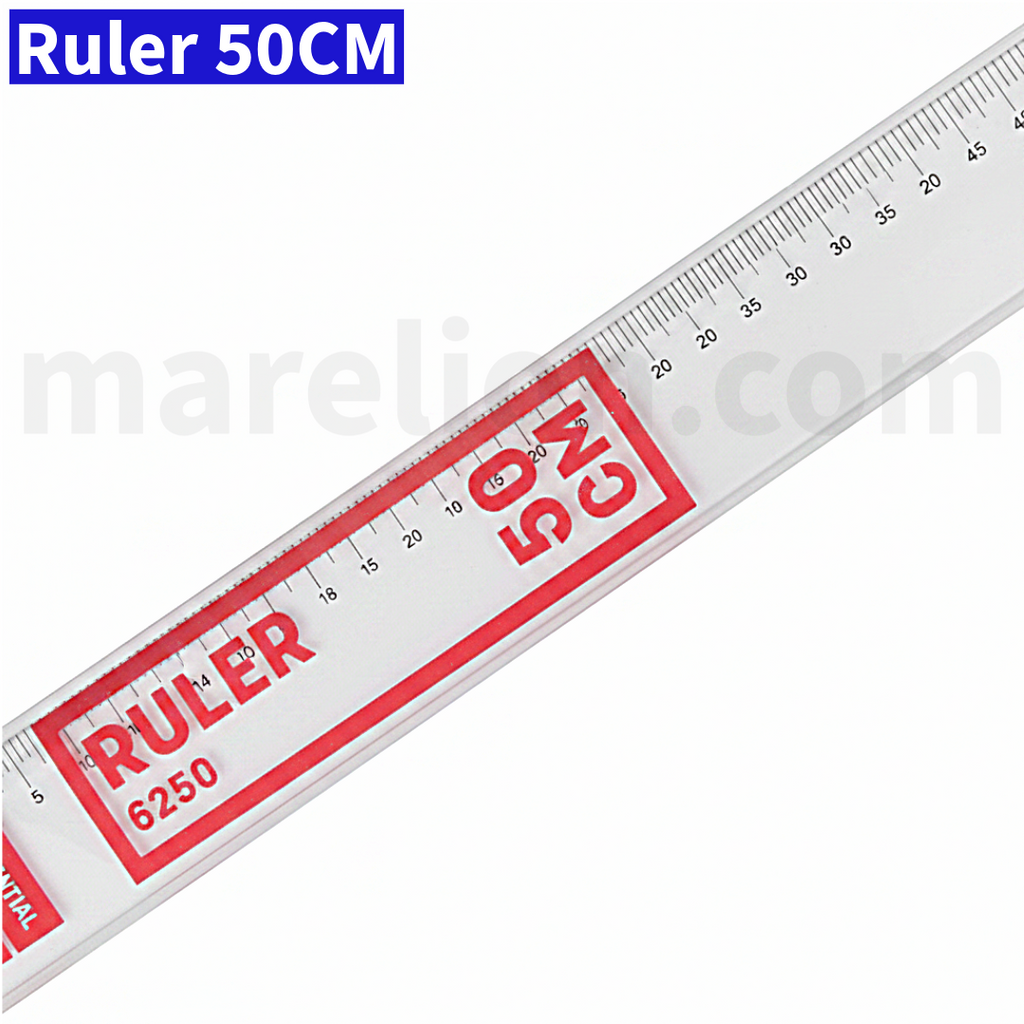 Deli Ruler 50cm Transparent - Διάφανη Ρίγα Χάρακας 50εκ