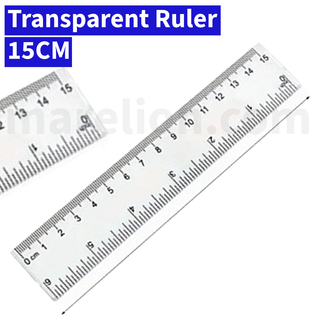 Transparent Plastic Ruler 15cm - Διάφανος Πλαστικός Χάρακας