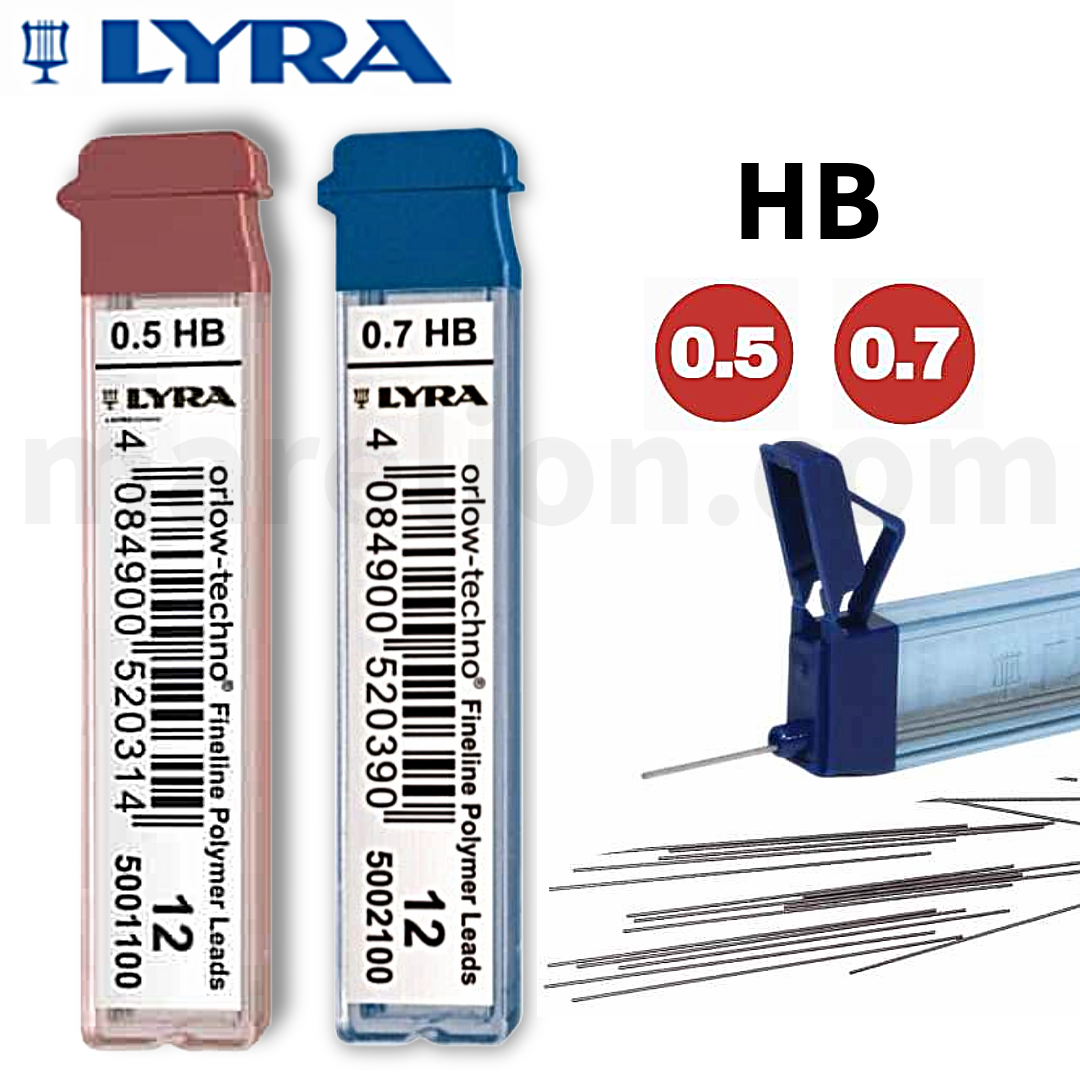 Lyra Mechanical Pencil Leads 0.5mm & 0.7mm HB 12pcs - Μύτες Μολυβόπεννας - Μηχανικό μολύβι