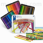 Staedtler Hexagonal Coloured Pencils 72pcs Metal Tin - Coloured Pencils in Metal Tin