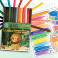 Lion Jumbo Maxi Coloured Pencils 12pcs - Χοντρά Χρωματιστά Μολύβια