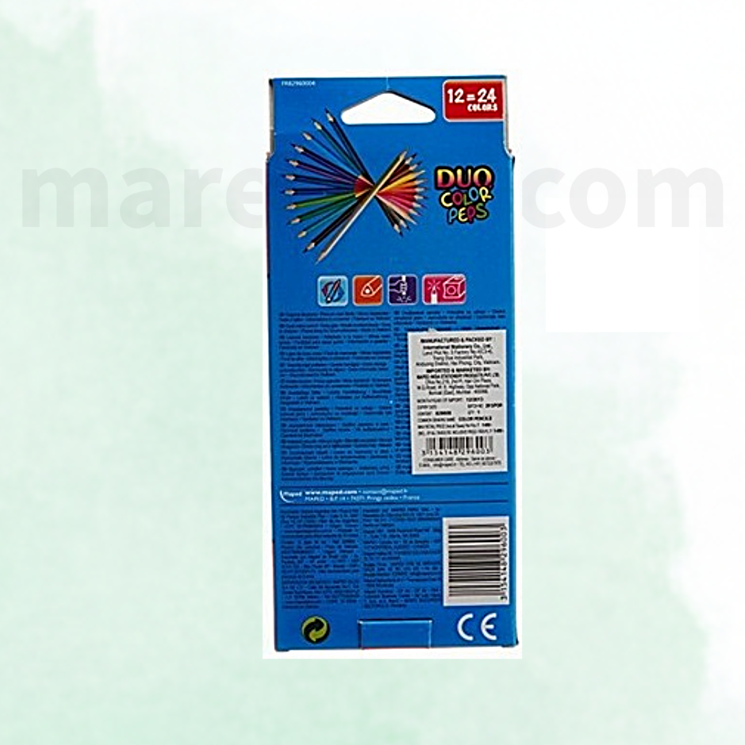 Dual Color Colouring Pencils 12pcs - Διπλά Χρωματιστά Μολύβια διπλής όψης