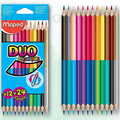Maped Duo Color Peps colored pencils with packaging on a light green background