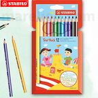 Stabilo Trio Triangular Coloured Pencils 12pcs - Triangular Coloured Pencils