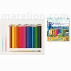 Staedtler Noris Aquarell Watercolour Pencils 24pcs with Brush - Υδατογραφία Μολύβια με Πινέλο