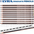 LYRA Graduate pencils with various hardness grades on a white background