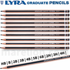 LYRA Graduate pencils with various hardness grades on a white background