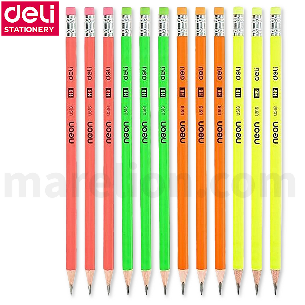 Deli Graphite Pencil HB with Eraser, Pack of 12 - Μολύβι Γραφής - ΧΟΝΔΡΙΚΗ ΠΩΛΗΣΗ