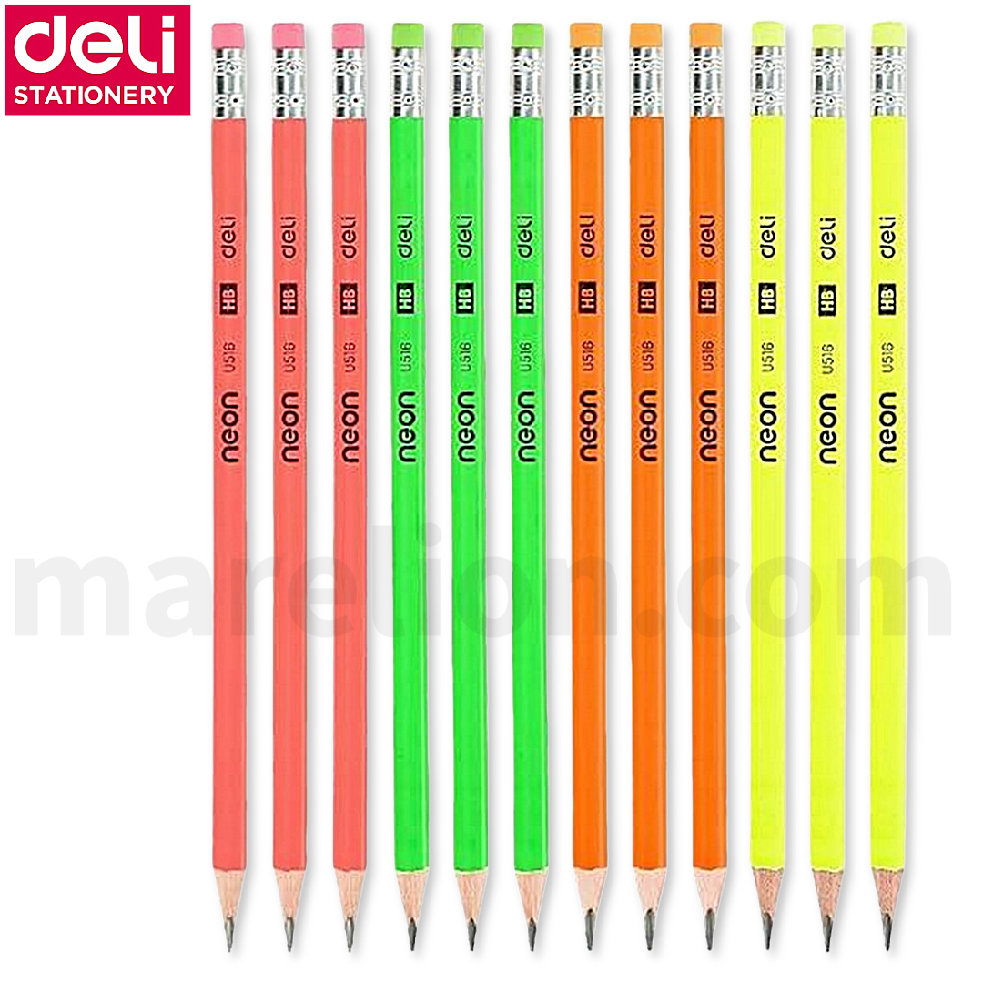 Deli Graphite Pencil HB with Eraser, Pack of 12 - Μολύβι Γραφής - ΧΟΝΔΡΙΚΗ ΠΩΛΗΣΗ