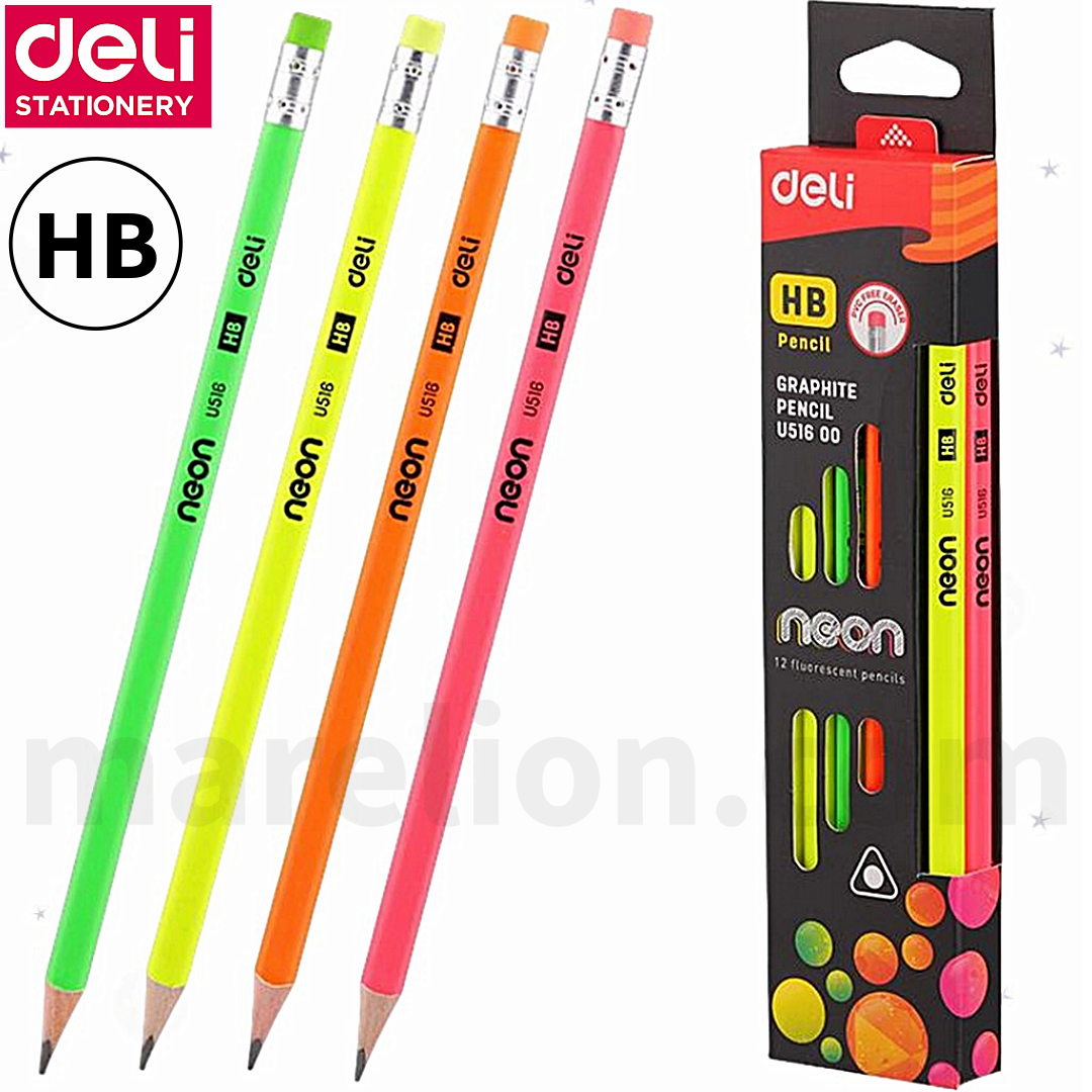 Deli Graphite Pencil HB with Eraser, Pack of 12 - Μολύβι Γραφής - ΧΟΝΔΡΙΚΗ ΠΩΛΗΣΗ