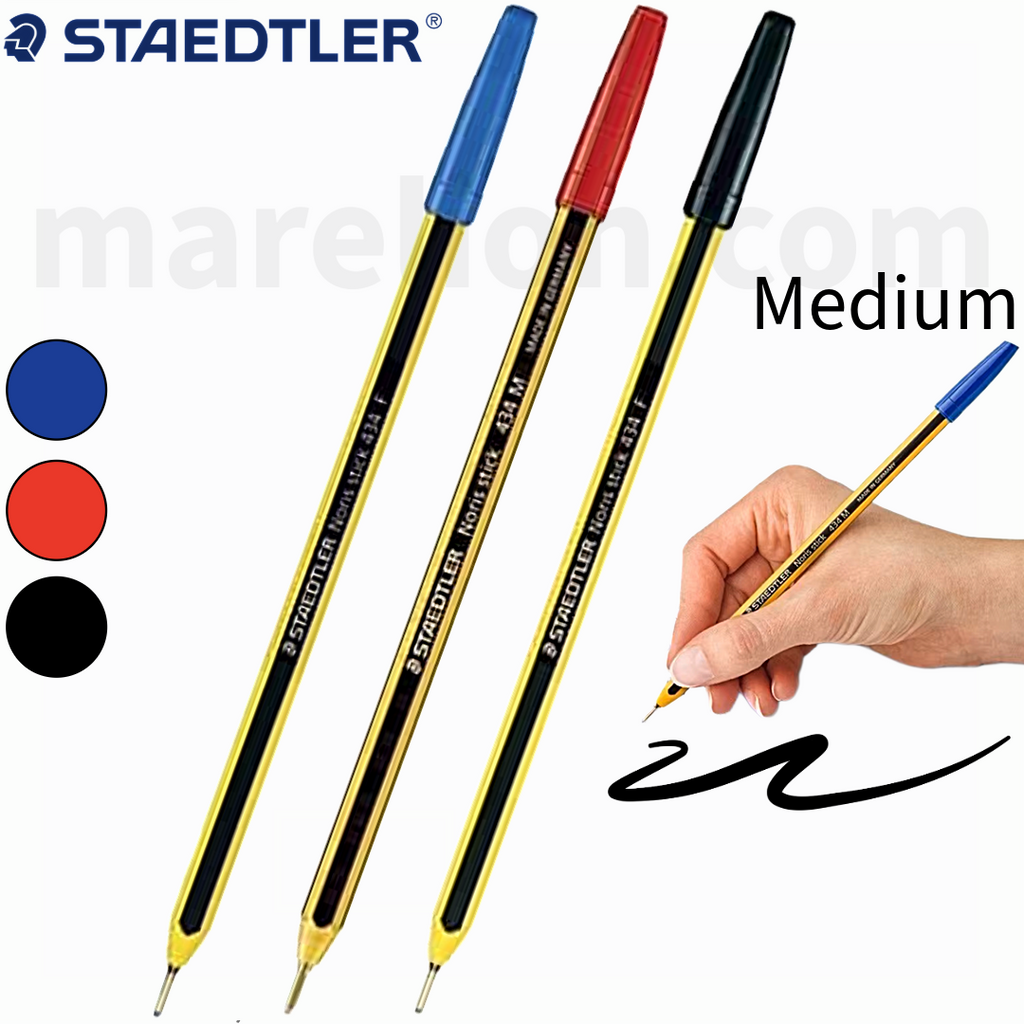 Staedtler Noris Stick 434 Ballpoint Pen Medium, BLUE | RED | BLACK -  Στυλό Διαρκείας - ΧΟΝΔΡΙΚΗ ΠΩΛΗΣΗ