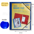 A4 File with Elastic Band, Blue and Extra Pocket in Front PVC - Ντοσιέ με Εξωτερική Θήκη με Λάστιχο 32x24.5cm