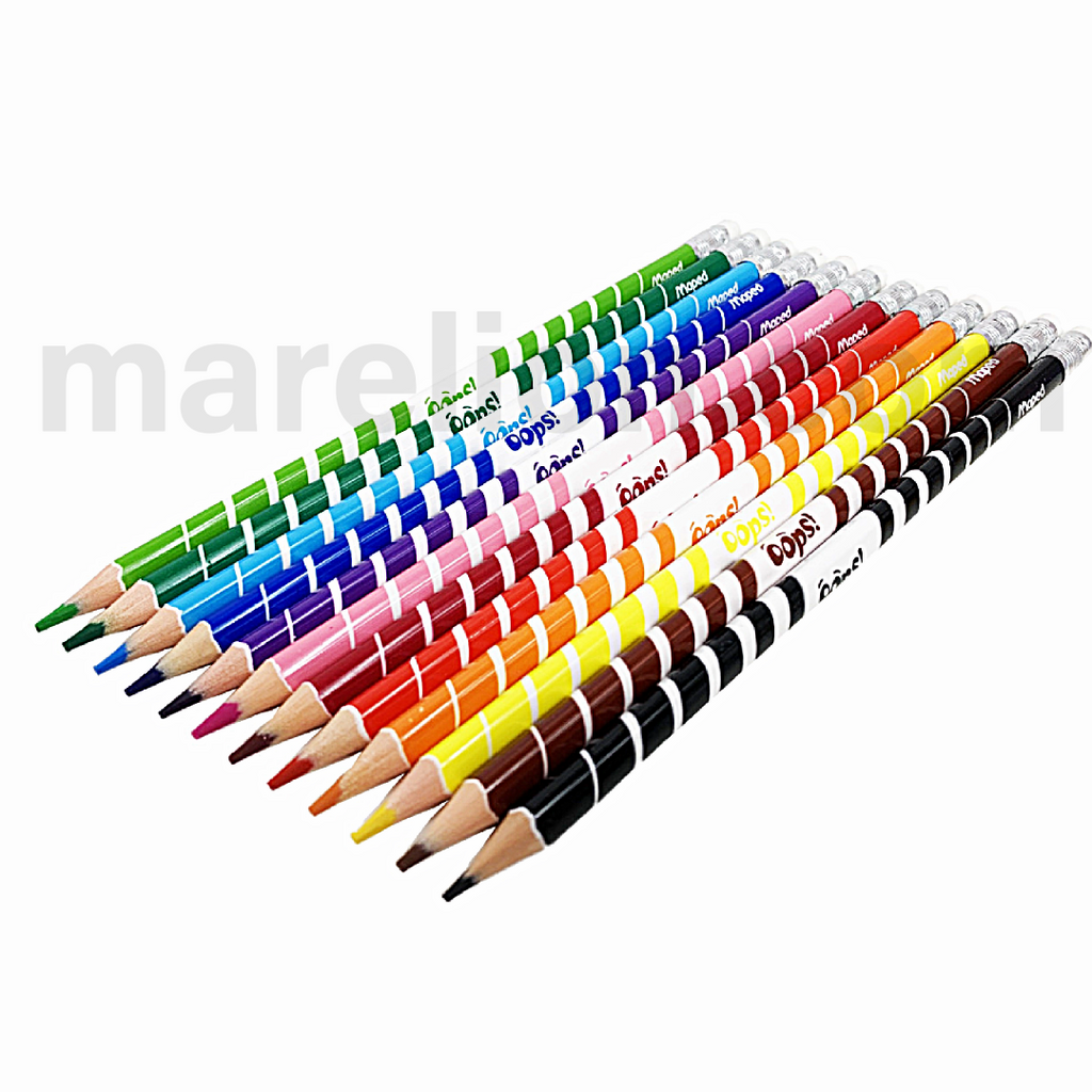 Maped Color'Peps Oops Erasable Coloured Pencils 12pcs - Ξυλομπογιές με Γόμα