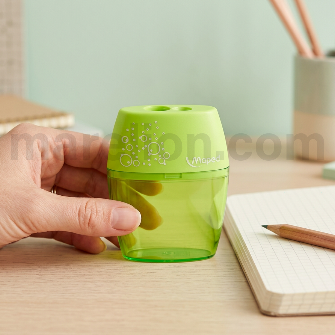 Maped Shaker Double Hole Pencil Sharpener with Barrel - Διπλή Ξύστρα με Δοχείο