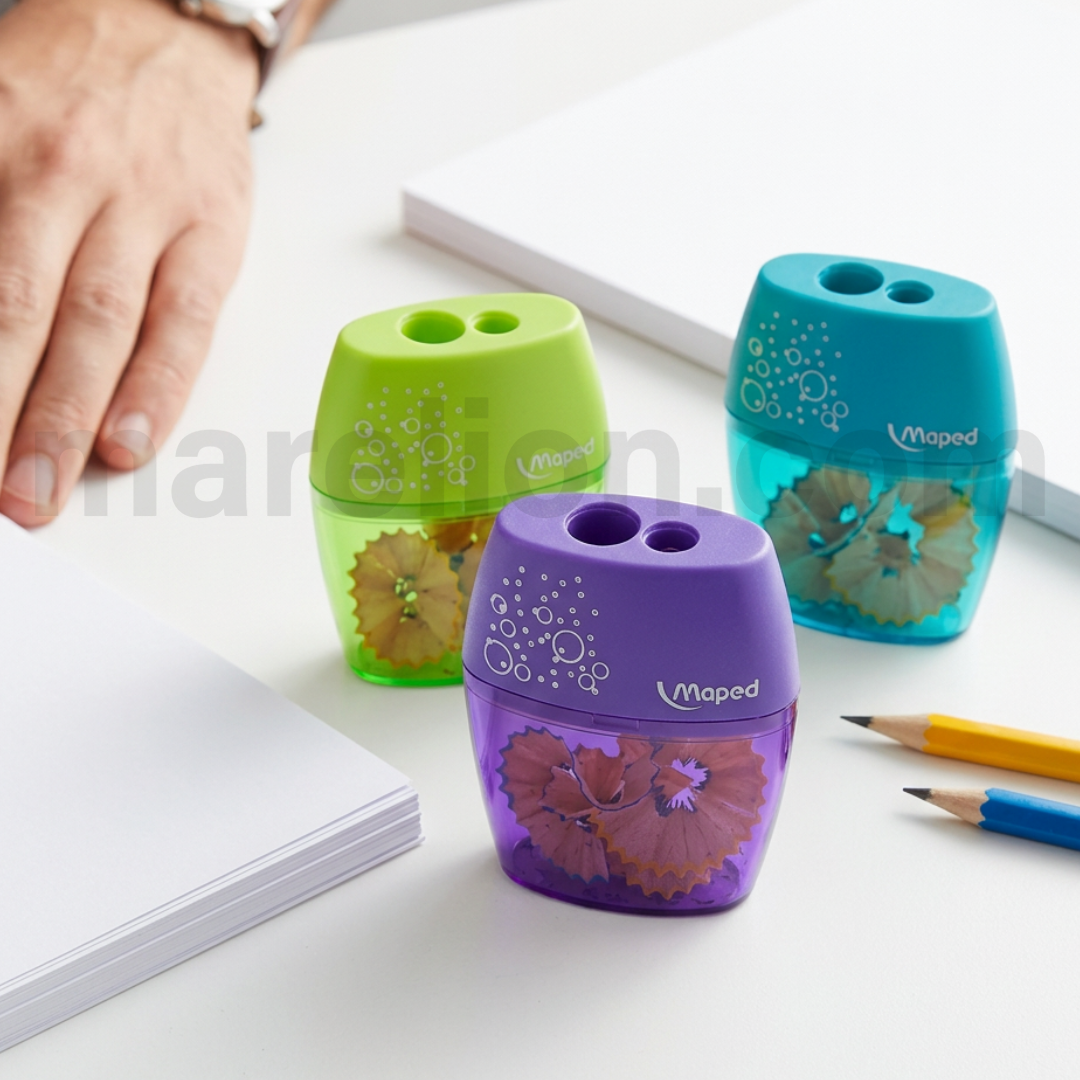 Maped Shaker Double Hole Pencil Sharpener with Barrel - Διπλή Ξύστρα με Δοχείο