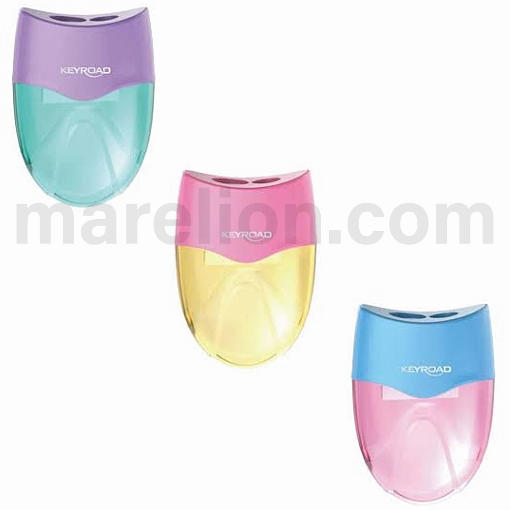 Keyroad Wave Pastel Double-Hole Pencil Sharpener - Διπλή Ξύστρα με Δοχείο