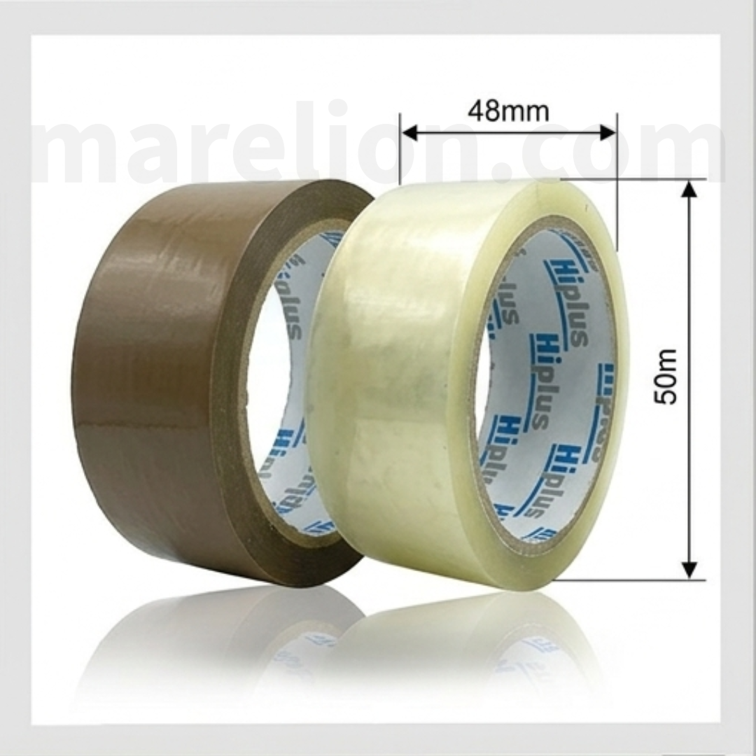 Packing Tape Clear & Brown 48mm x 50m - Ταινία Συσκευασίας Διαφανή & Καφέ