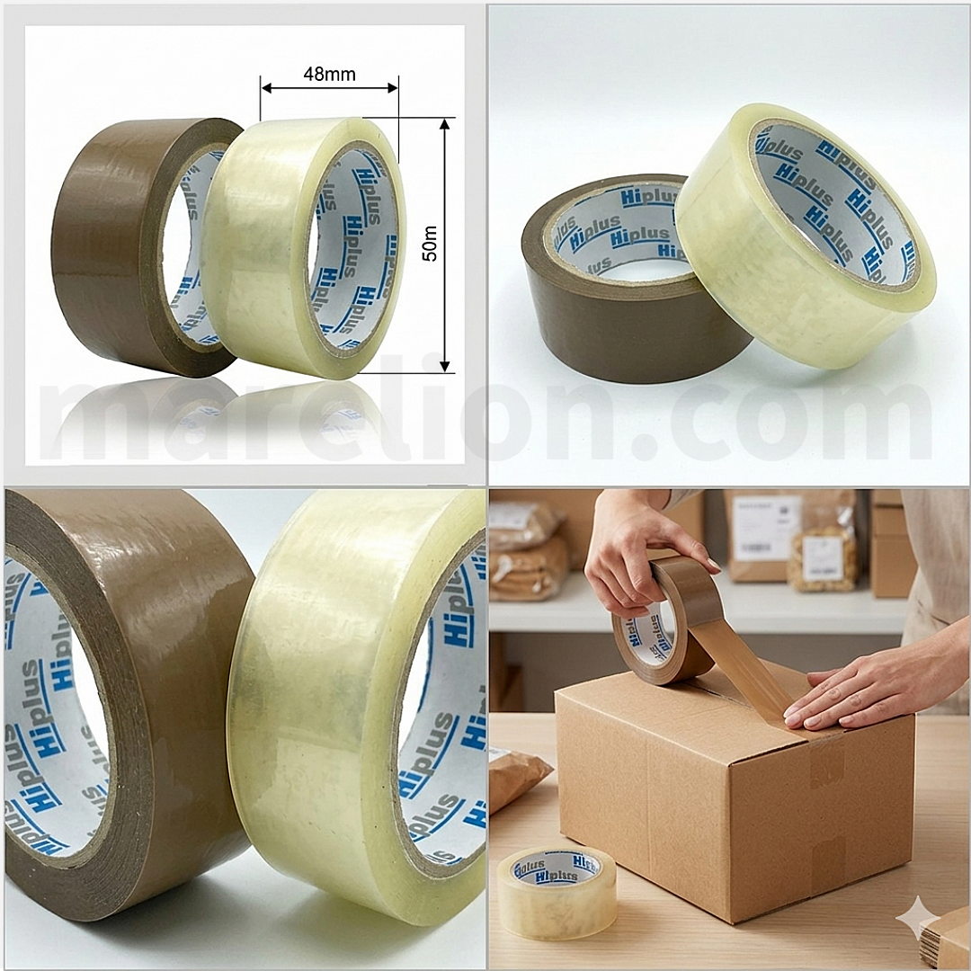 Packing Tape Clear & Brown 48mm x 50m - Ταινία Συσκευασίας Διαφανή & Καφέ