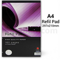 A4 refill pad with a pen on a white background