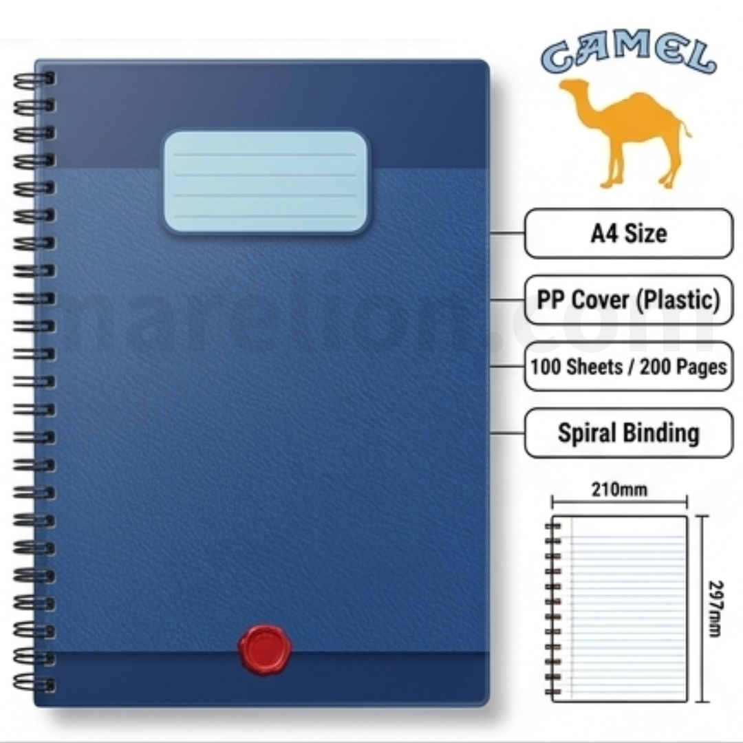 Camel Spiral Notebook A4 200 Pages PP Cover - Σπιράλ Τετράδιο Πλαστικό Εξώφυλλο