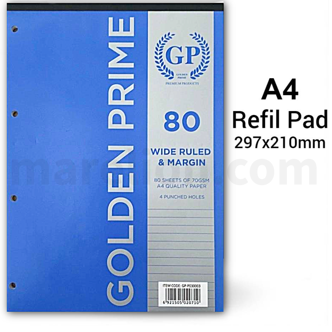Blue refill pad with 'Golden Prime' branding on a white background