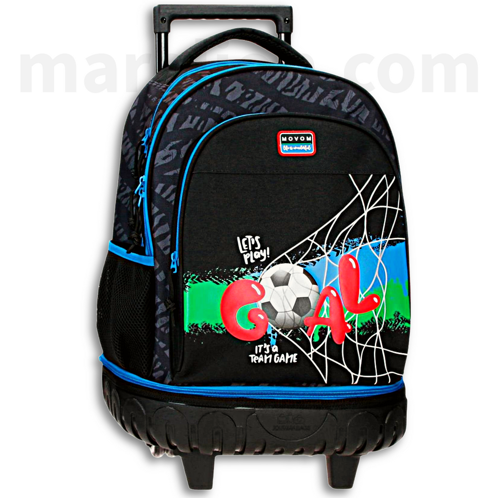 Movom Trolley Backpack Football, Compact 29L - Σχολική Τσάντα Τρολέι, Αποσπώμενο Σακίδιο