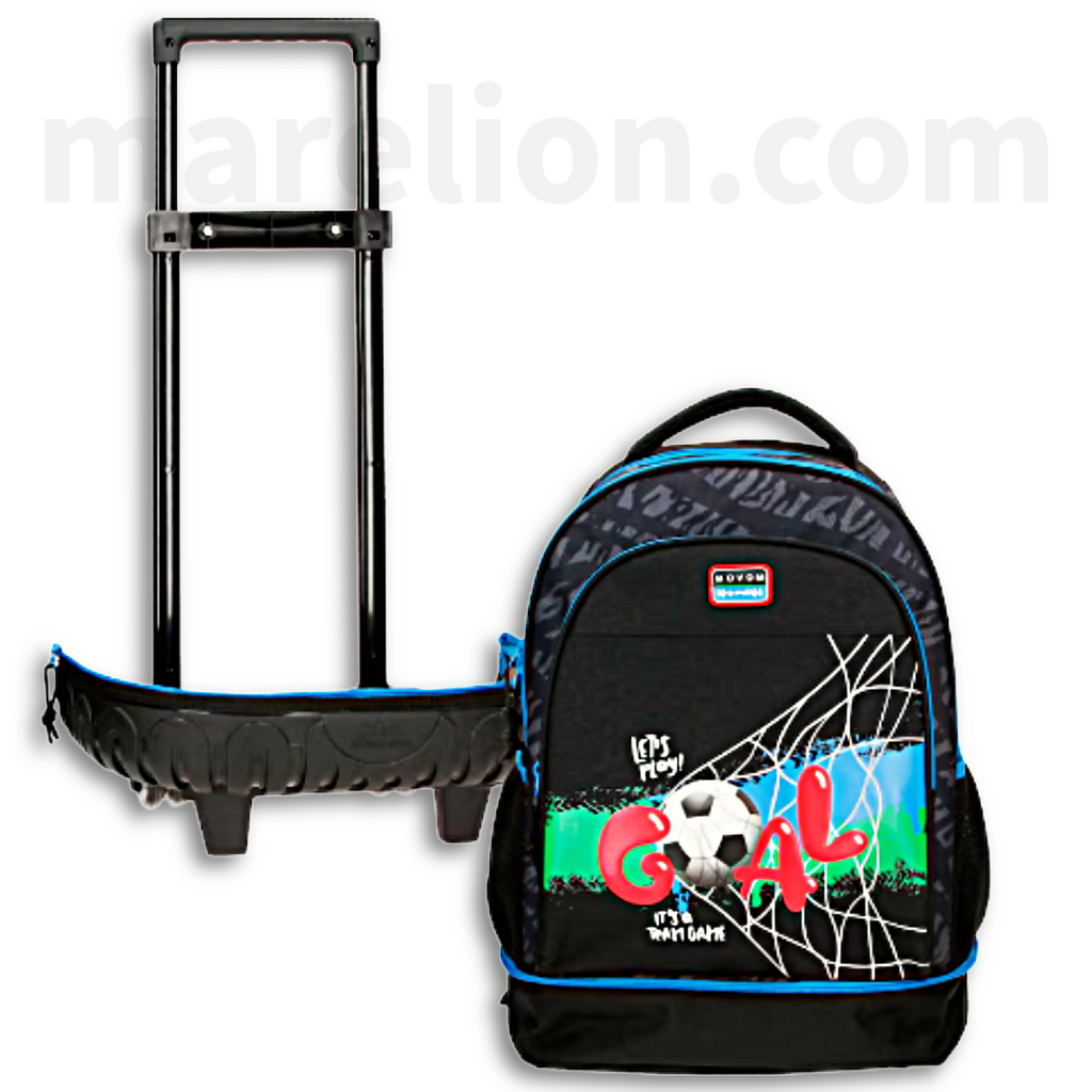 Movom Trolley Backpack Football, Compact 29L - Σχολική Τσάντα Τρολέι, Αποσπώμενο Σακίδιο