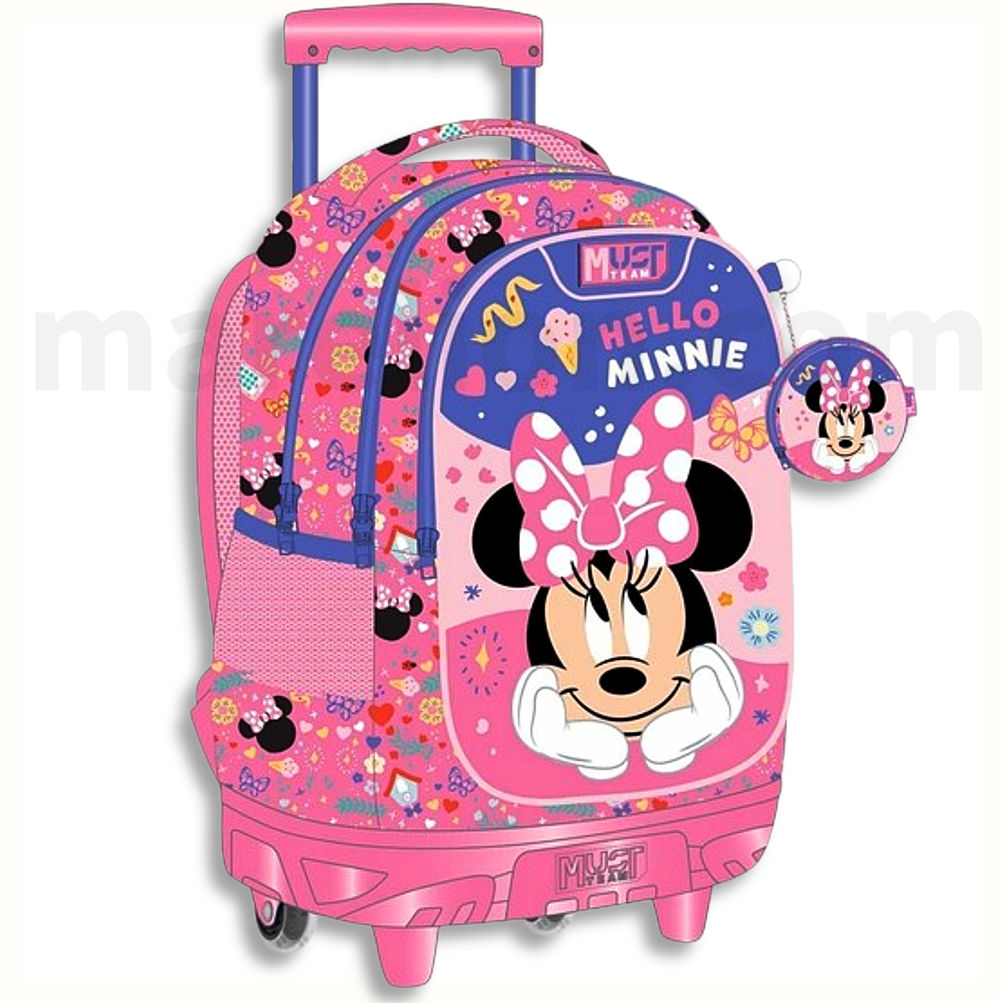 Must Trolley School Bag Minnie Mouse 3 Pockets