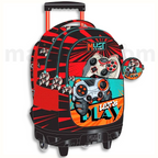 Must Trolley School Bag Let's Play Gaming 3 Pockets - Σχολική Τσάντα Τρολέι Δημοτικού 3 Θήκες