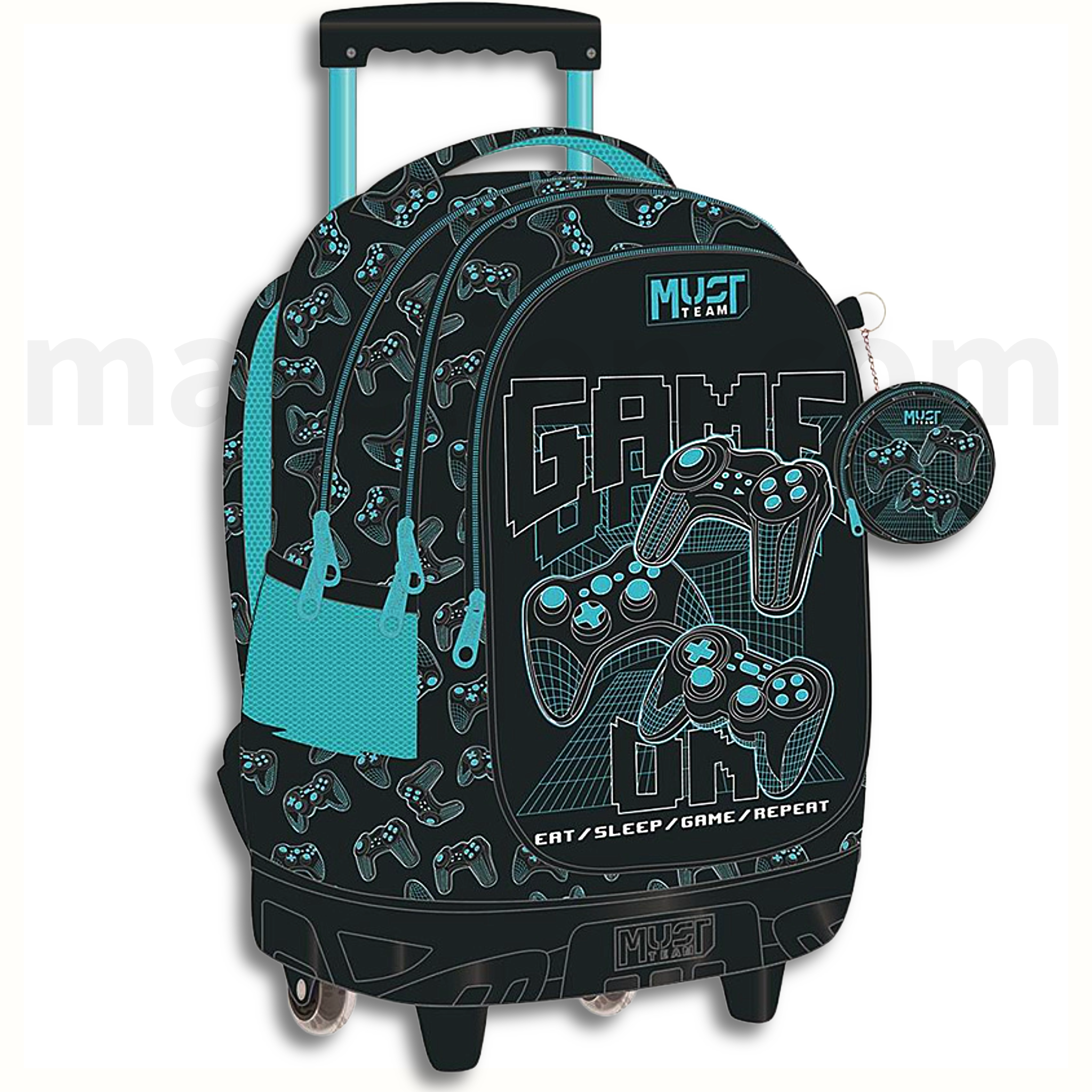 Must Gamer Trolley School Bag 3 Pockets - Σχολική Τσάντα Τρόλεϊ Δημοτικού