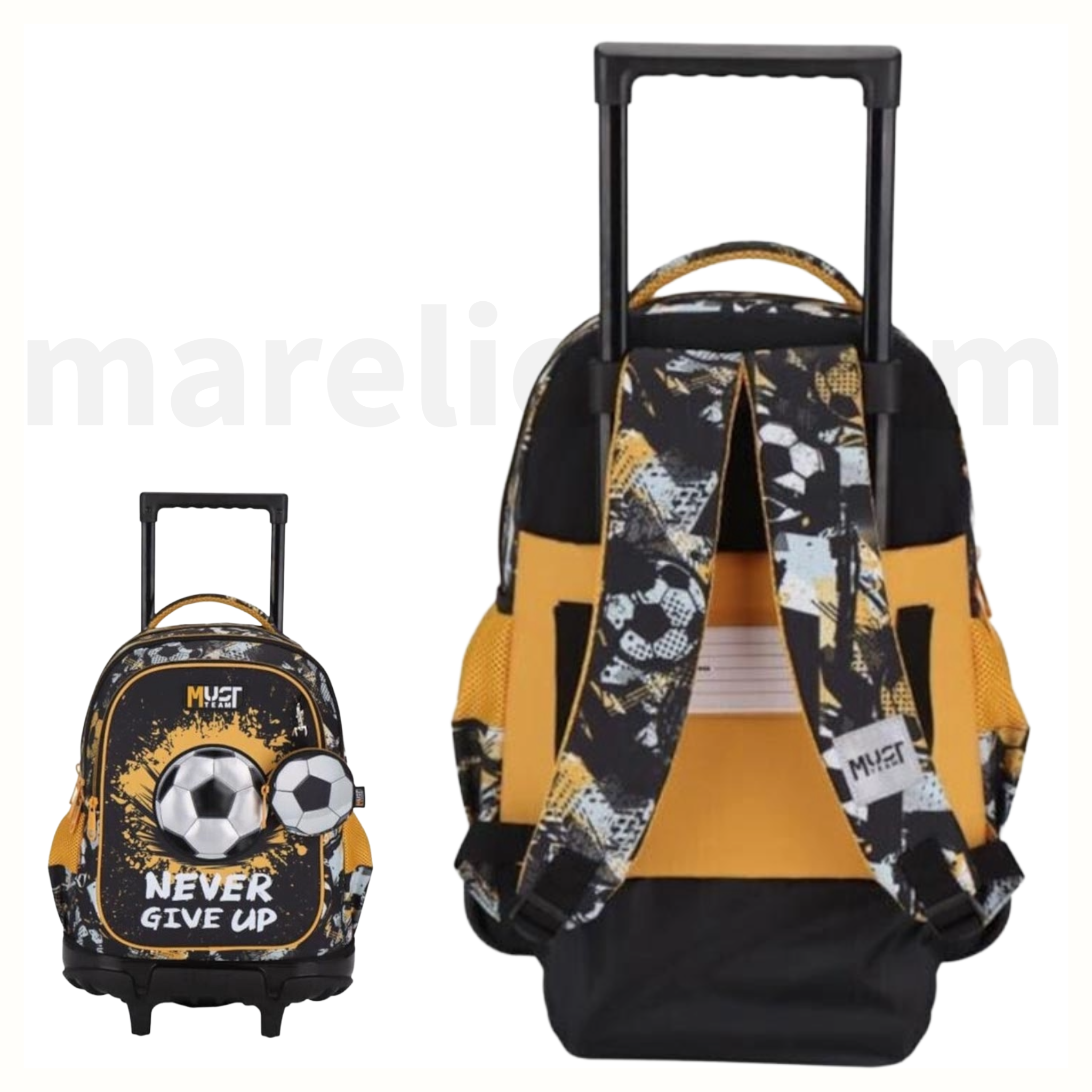 Must Football Trolley School Bag 3 Pockets