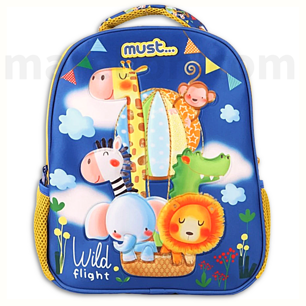 Must Backpack Zoo Animals 2 Compartments - Σχολική Τσάντα Πλάτης 2 Θήκες